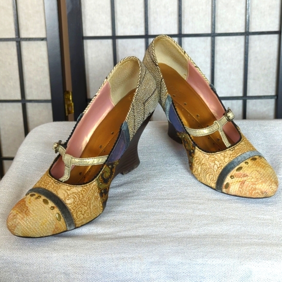 2/20 Kensie patchwork wedge shoes size 8.5 - Picture 3 of 7